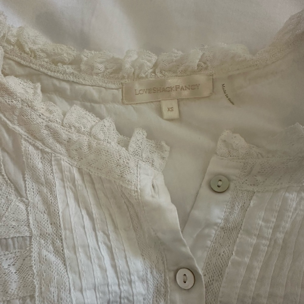 White Ruffled Top - Picture 2 of 3